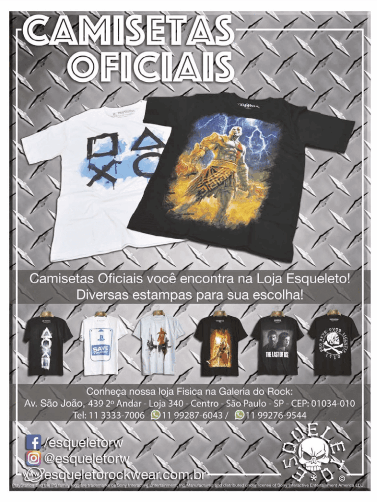 Propaganda Camisetas Oficiais Loja Esqueleto - PlayStation 231 - 2017