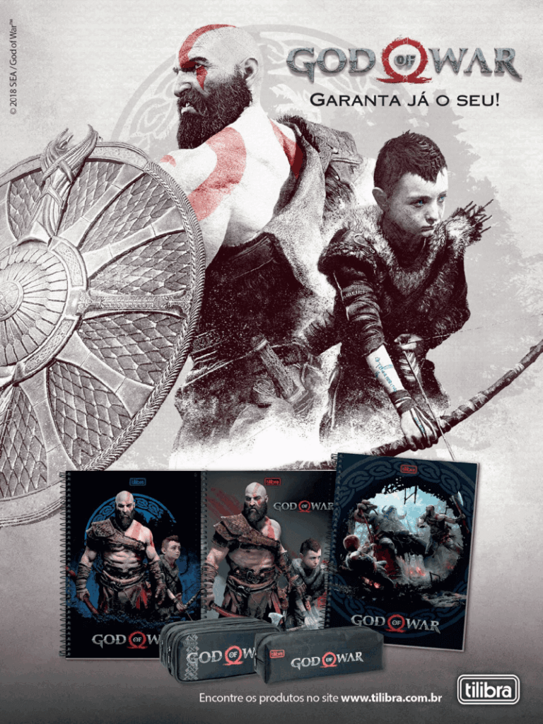 Propaganda Coleção God of War Tilibra - PlayStation 243 - 2018