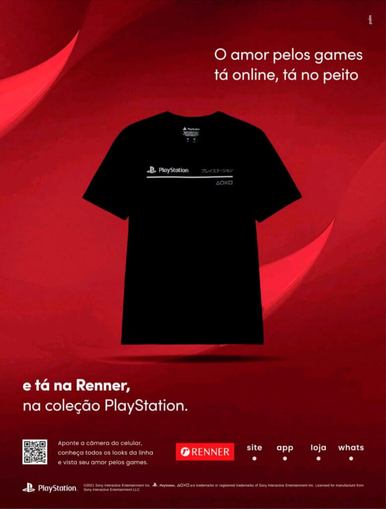 Propaganda Coleção Renner - Revista PlayStation 287 - 2021