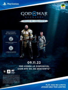 Propaganda God of War Ragnarok Edição de Lançamento - Revista PlayStation 295 - 2022