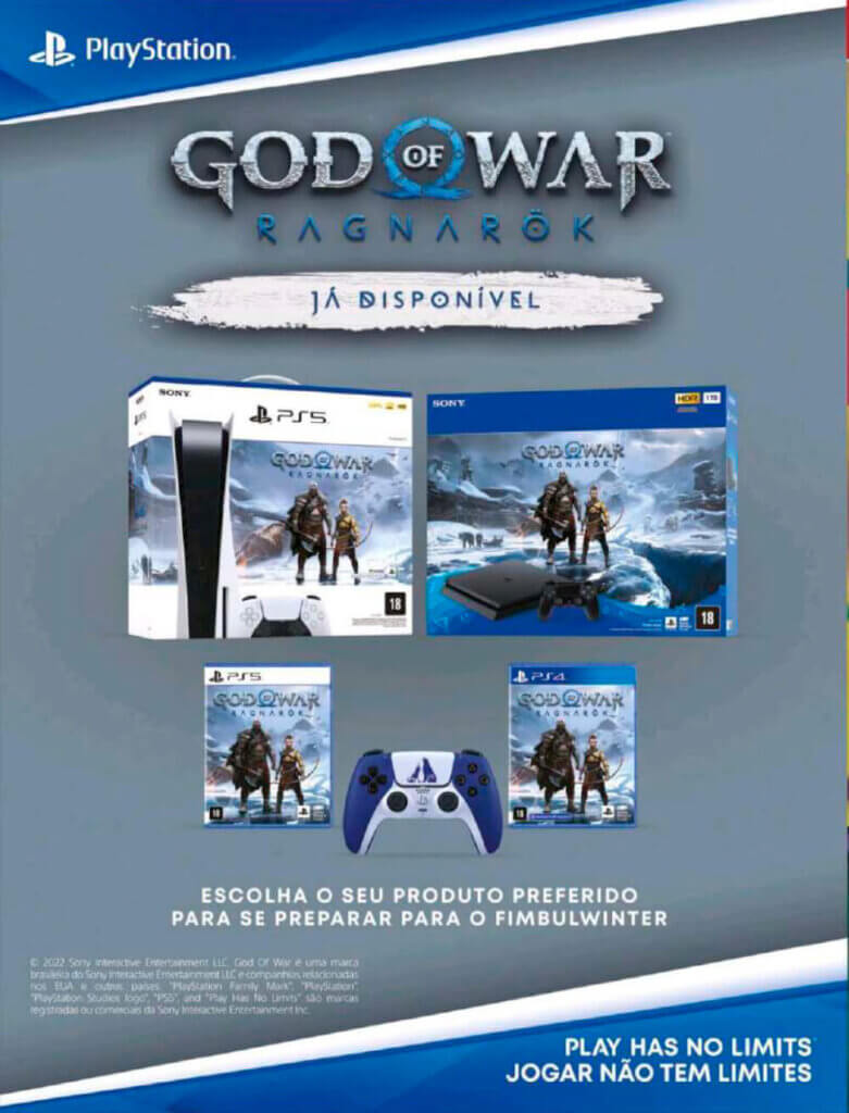 Propaganda God of War Ragnarok - Revista PlayStation 299 - 2022