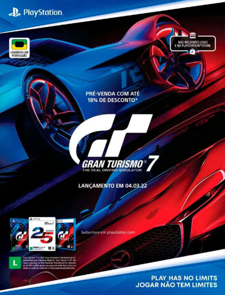 Propaganda Gran Turismo 7 - Revista PlayStation 289 - 2022