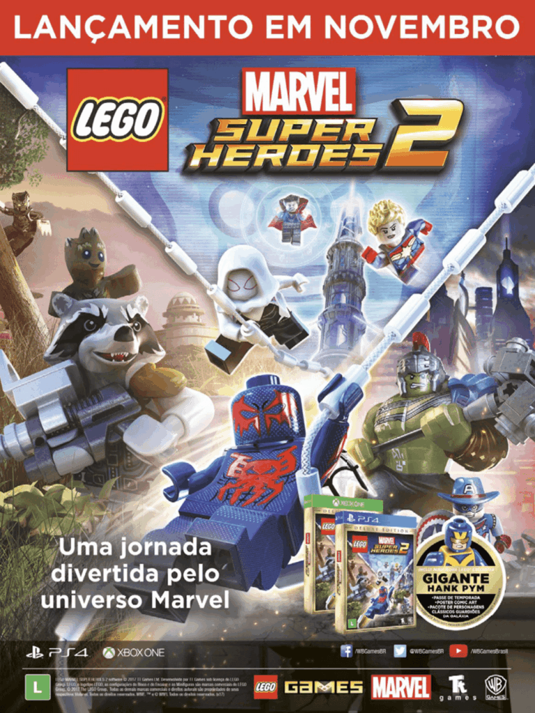 Propaganda LEGO Marvel Super Heroes 2 - Game Informer 15 - 2017