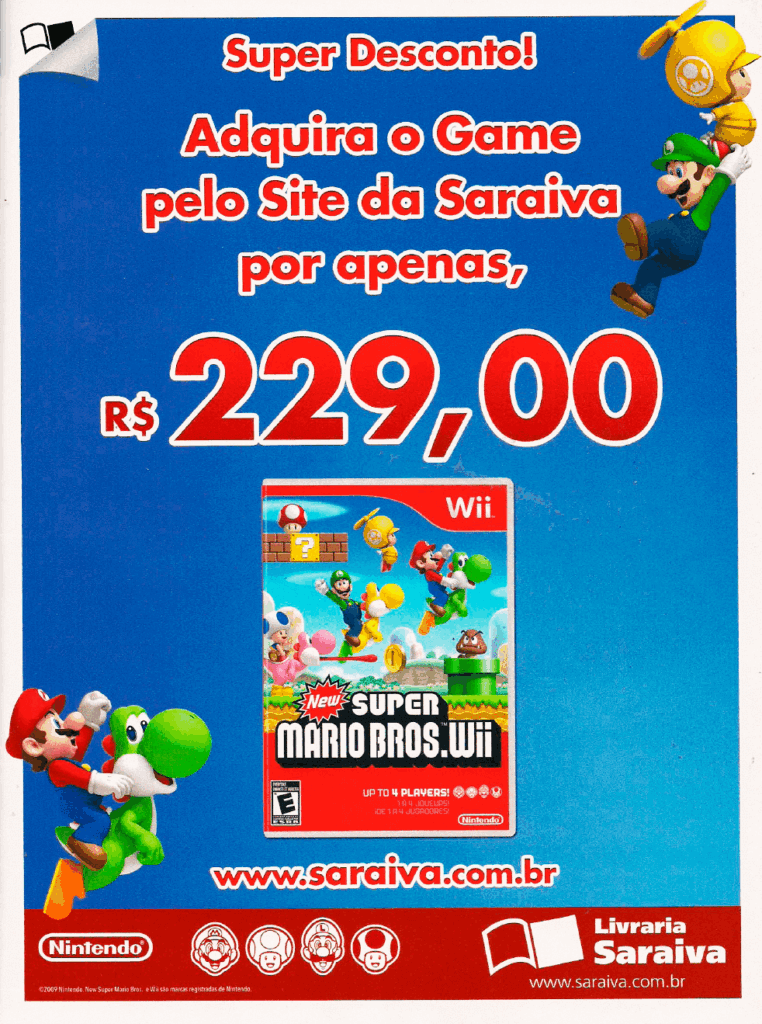 Propaganda New Super Mario Bros. Wii (Saraiva) - NGamer Brasil 33 - 2010