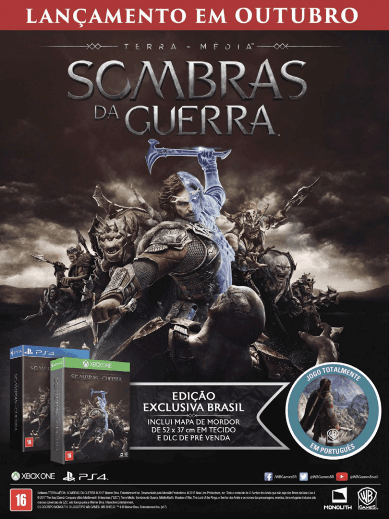 Propaganda Sombras da Guerra - Game Informer 12 - 2017