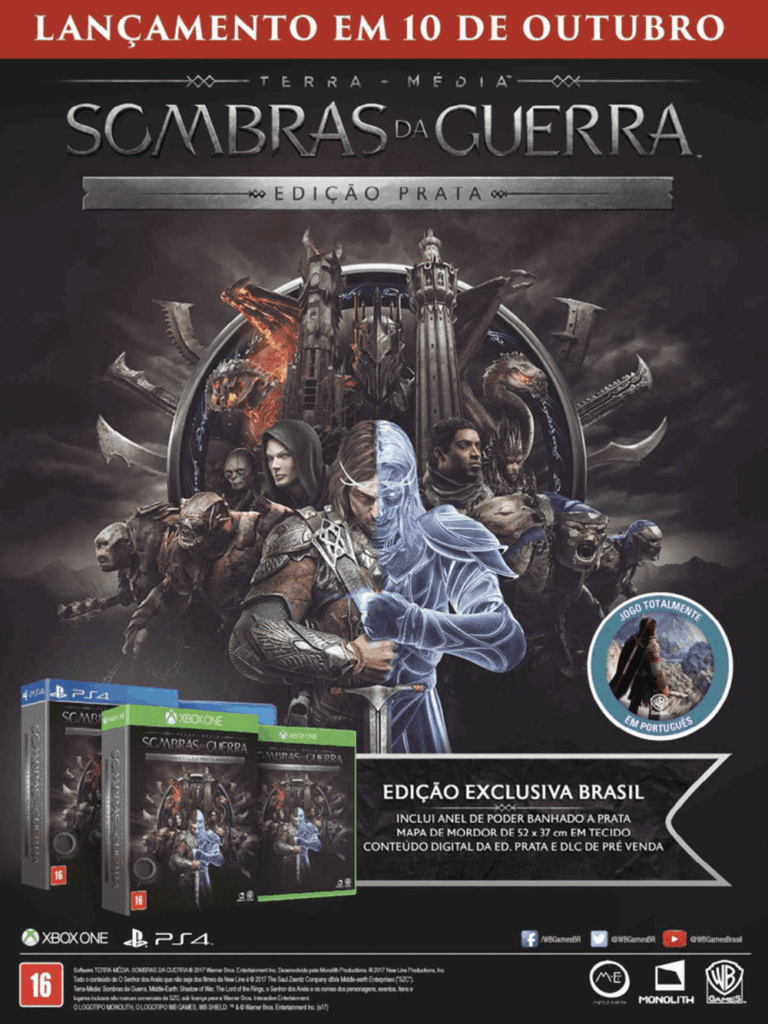 Propaganda Sombras da Guerra - Game Informer 14 - 2017