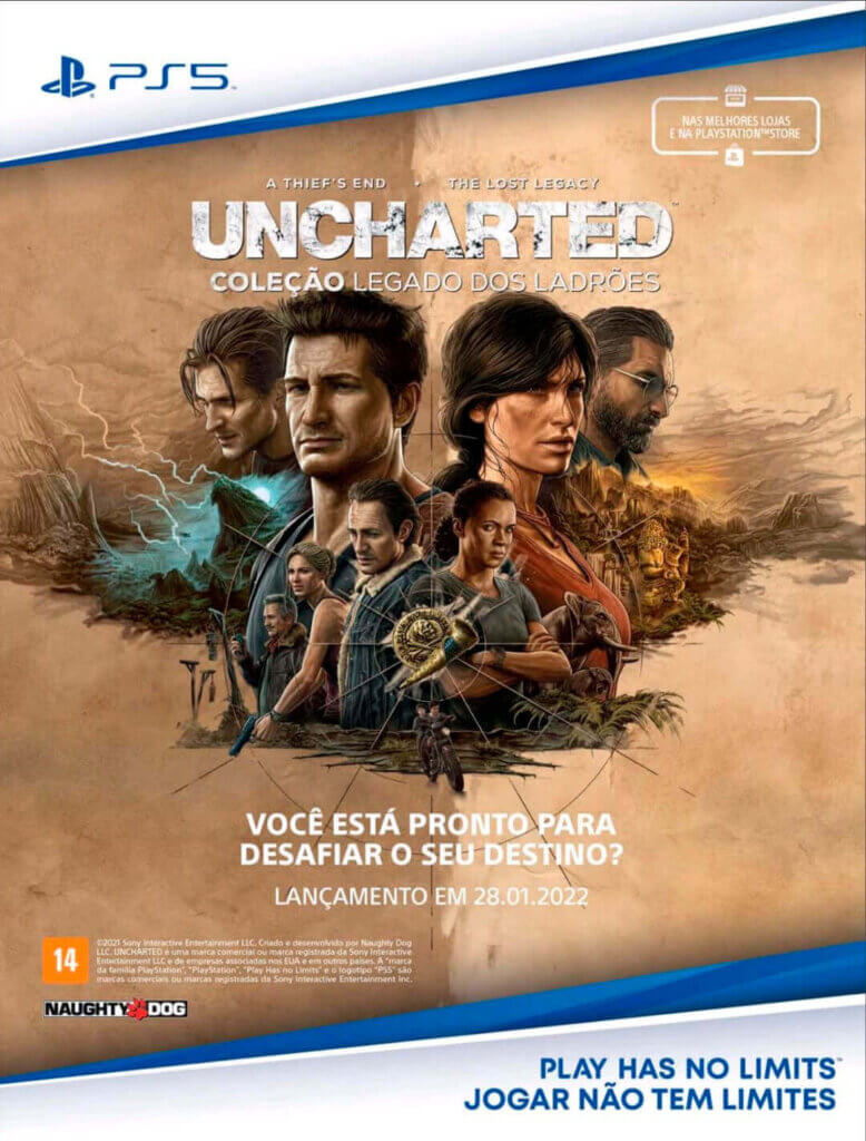 Propaganda Uncharted Coleção Legado dos Ladrões - Revista PlayStation 288 - 2022