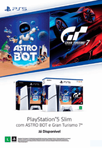 Propaganda PlayStation 5 Slim com Astro Bot e Gran Turismo 7 - Revista PlayStation 312 - 2025
