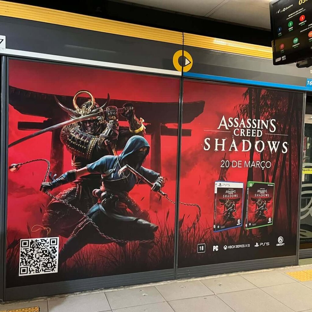 Propaganda Assassin's Creed Shadows - Metrô de São Paulo (@gwbrielad) - 2025