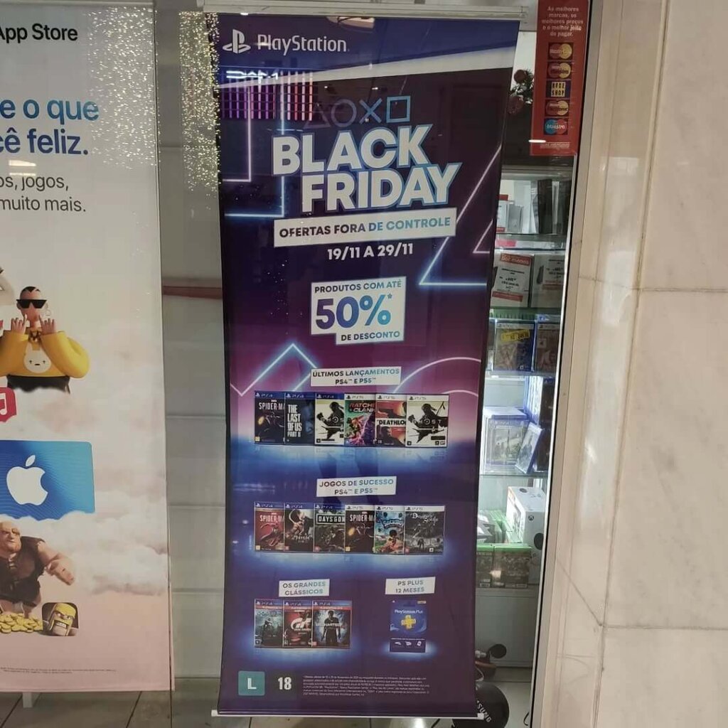 Propaganda Black Friday PlayStation - Americanas - 2021