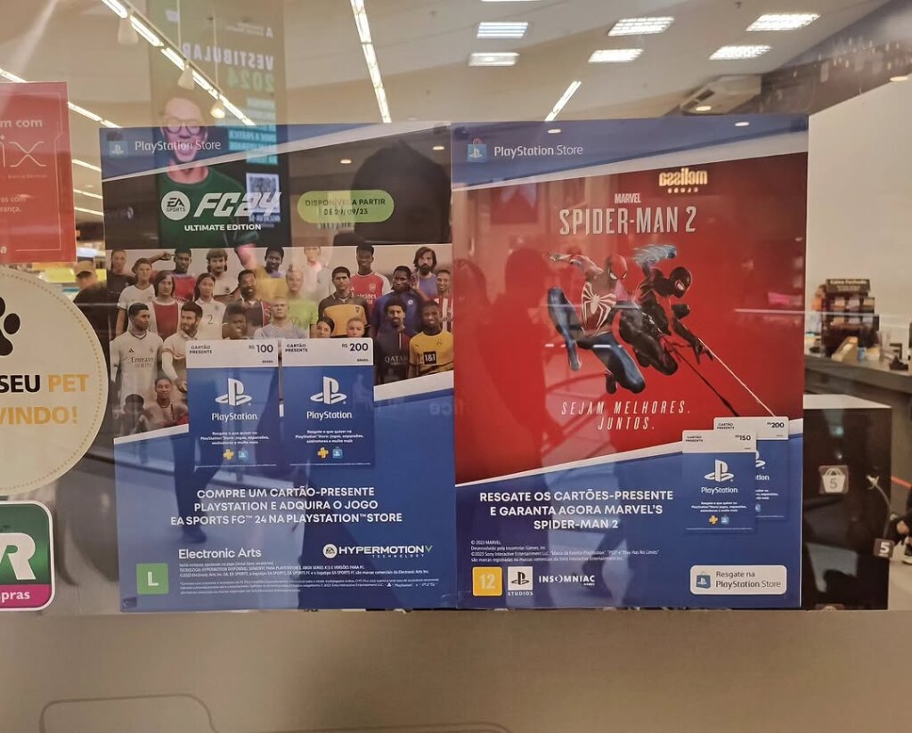 Propaganda EA Sports FC 24 e Spider-Man 2 - Americanas - 2023