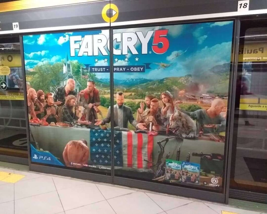 Propaganda Far Cry 5 - Metrô de São Paulo - 2018 