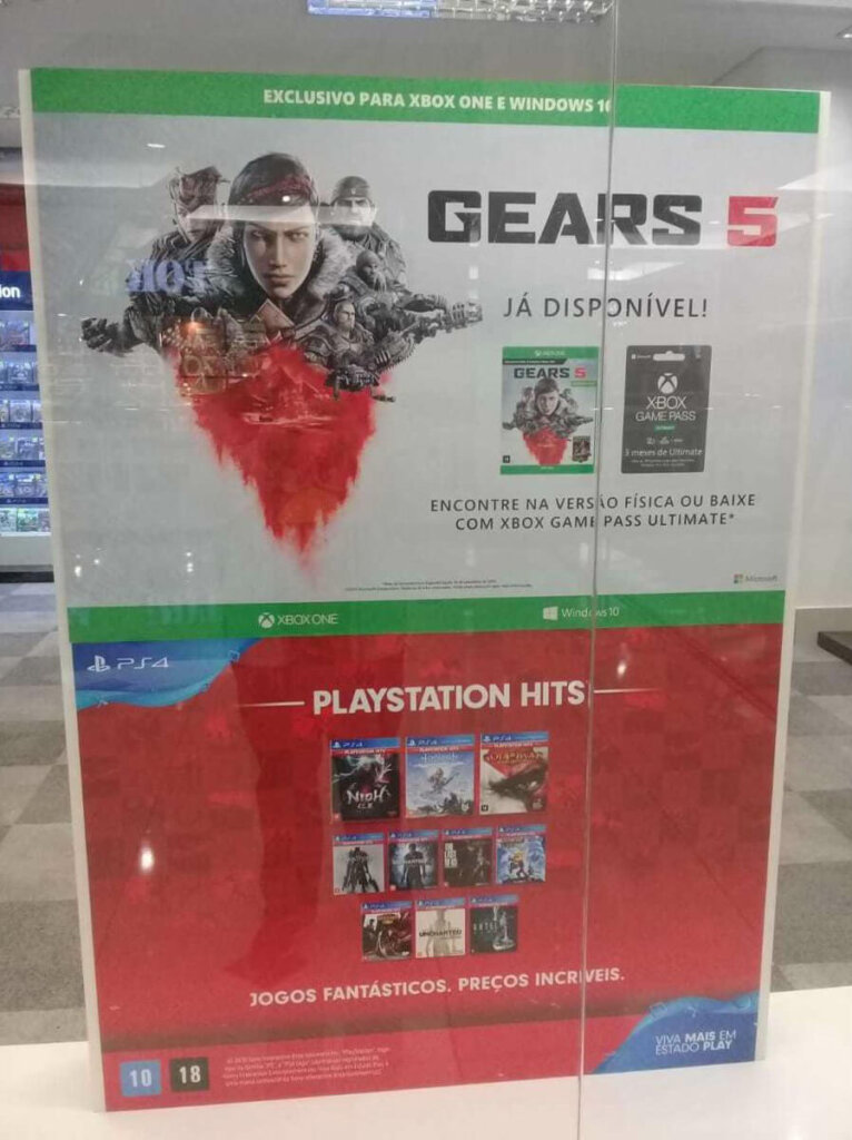 Propaganda Gears 5 e PlayStation Hits - Lojas Americanas - 2019