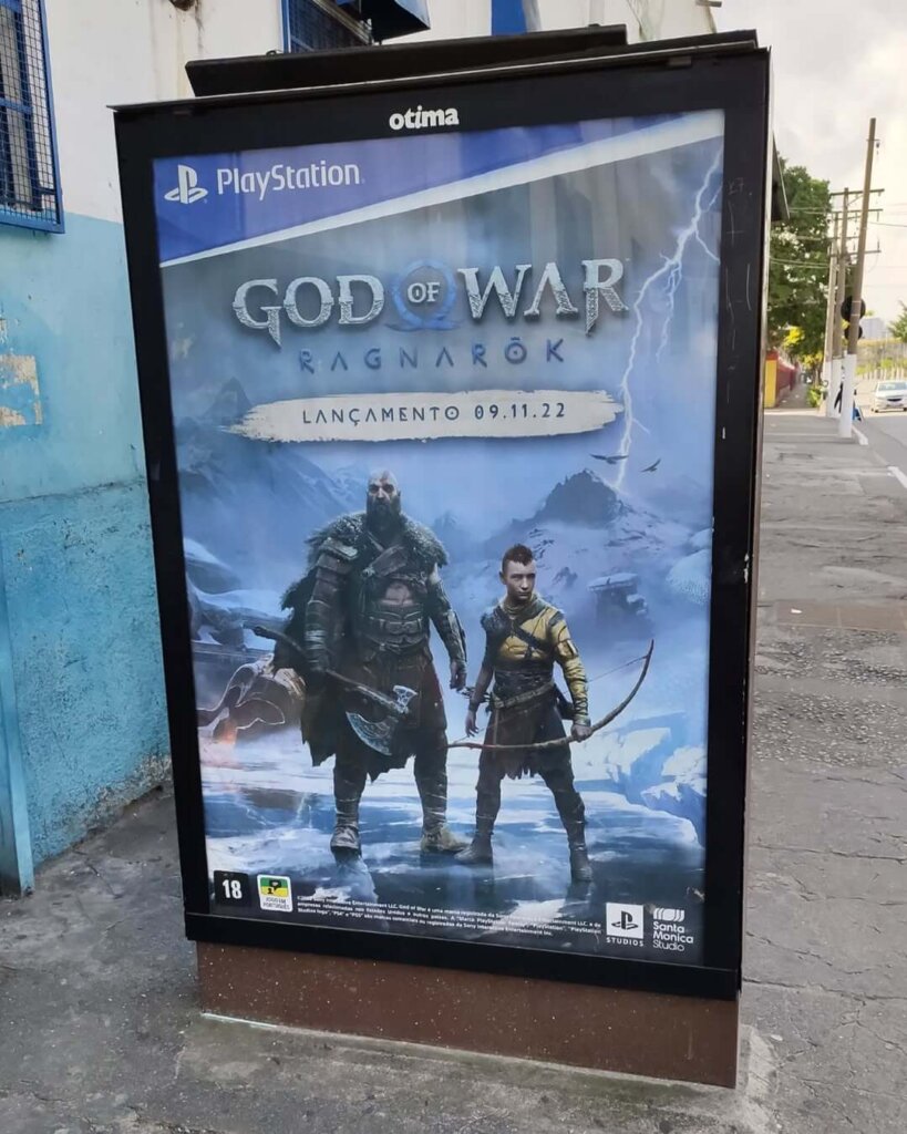 Propaganda God of War Ragnarok - Otima OOH (São Paulo) - 2022