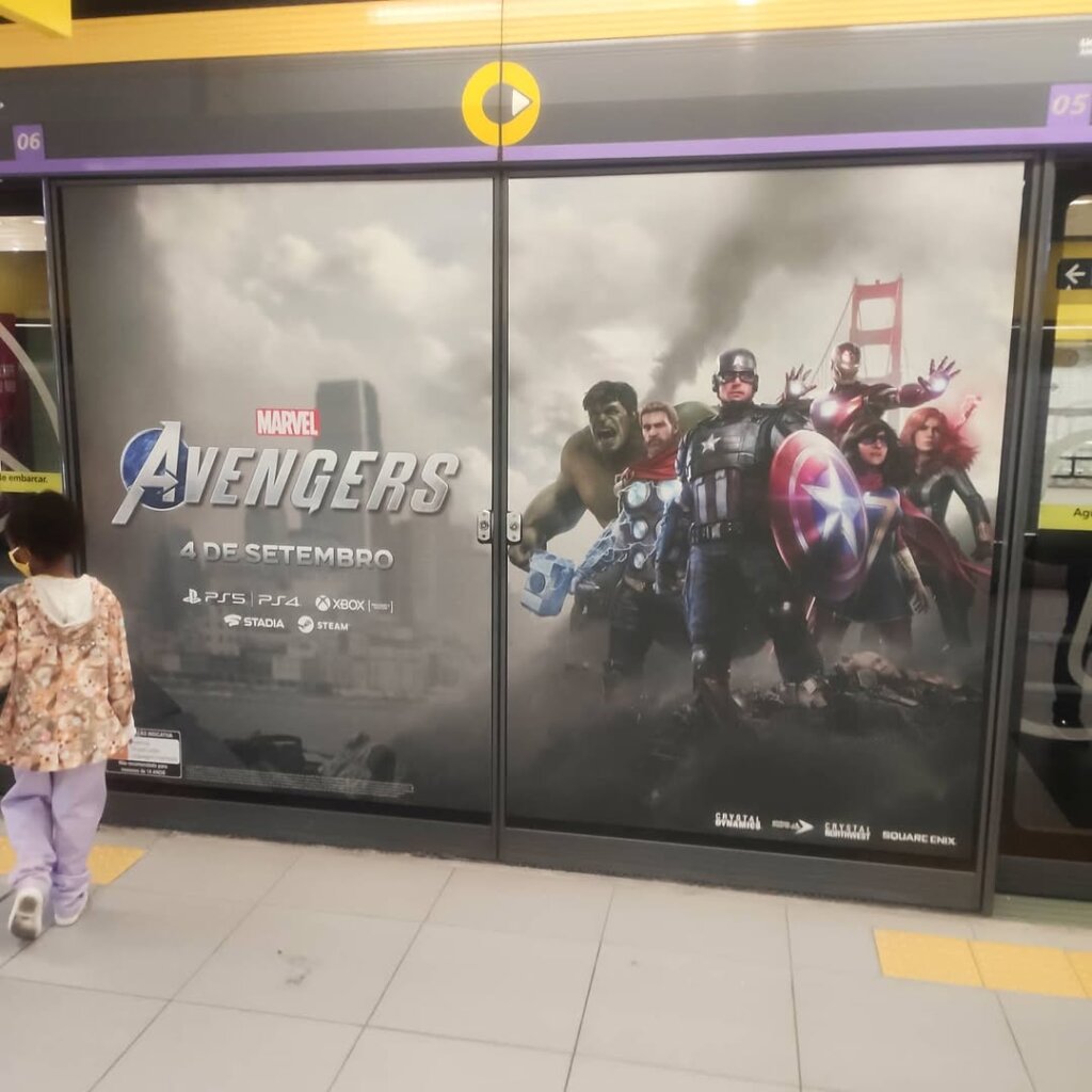 Propaganda Marvel Avengers - Metrô de São Paulo - 2020