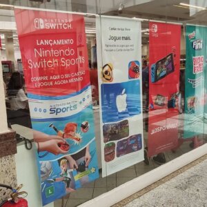 Propaganda Nintendo Switch Sports e Cartão da App Store - Americanas - 2022