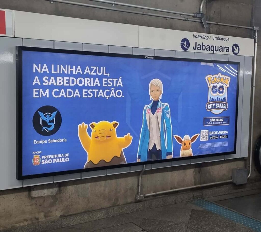 Propaganda Pokémon Go City Safari - Metrô de São Paulo (@sergiobernardoo) - 2024