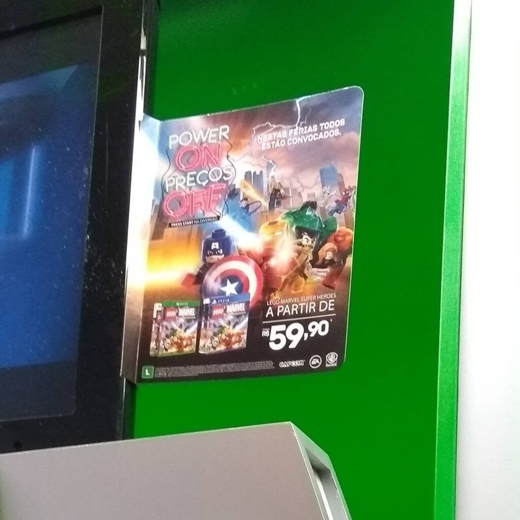 Propaganda Power On Preços Off (LEGO Marvel Super Heroes) - Santa Ifigênia - 2017