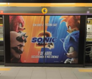 Propaganda Sonic 2 O Filme - Metrô de São Paulo - 2022