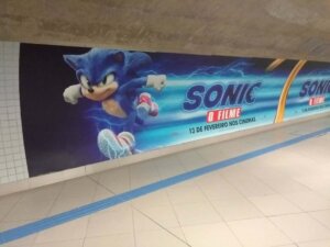Propaganda Sonic O Filme - Metrô de São Paulo - 2020