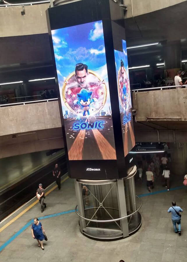 Propaganda Sonic O Filme - Metrô de São Paulo - 2020