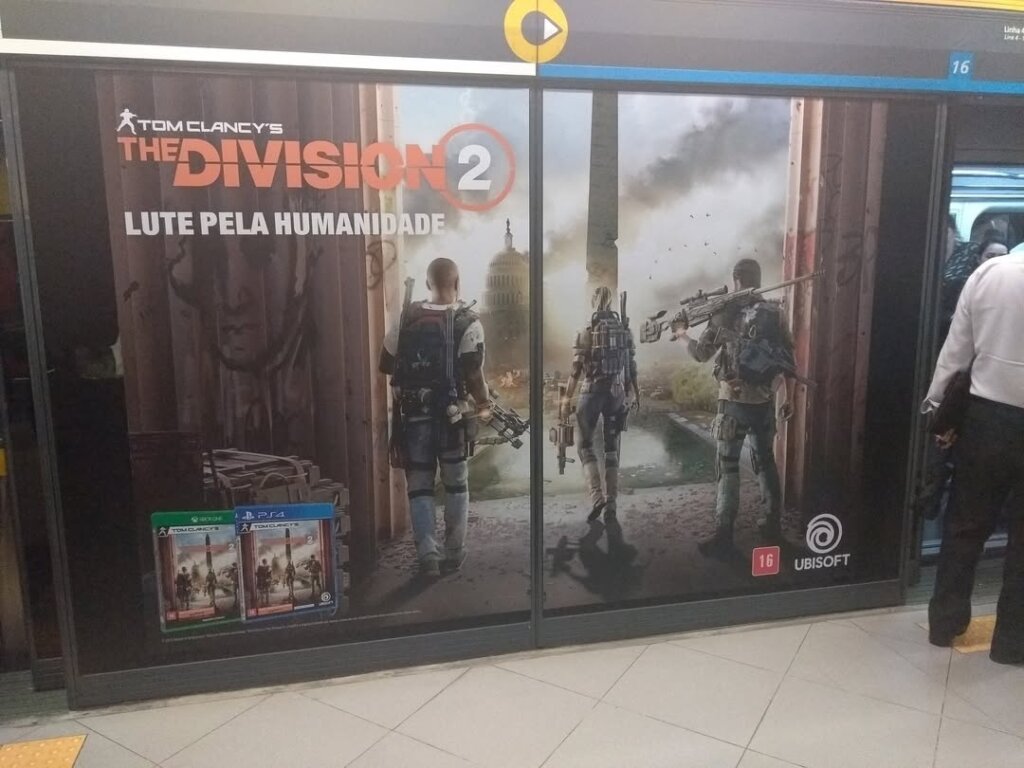 Propaganda Tom Clancy's The Division 2 - Metrô de São Paulo - 2019