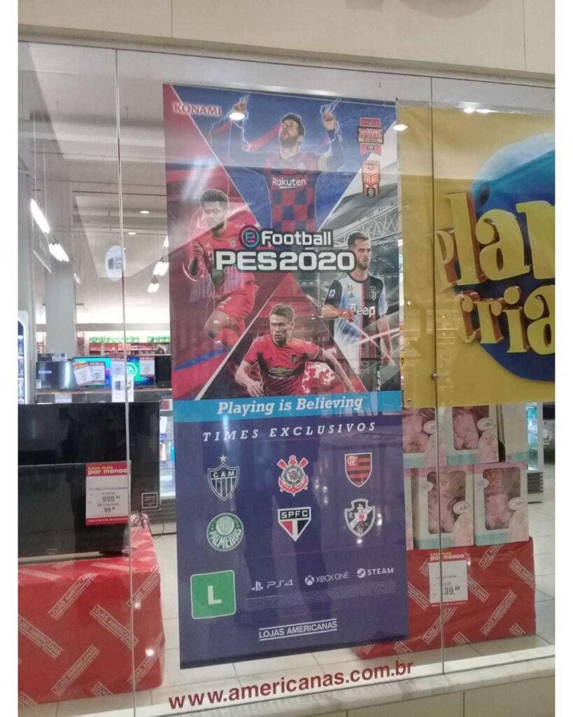 Propaganda eFootball PES 2020 - Lojas Americanas - 2019