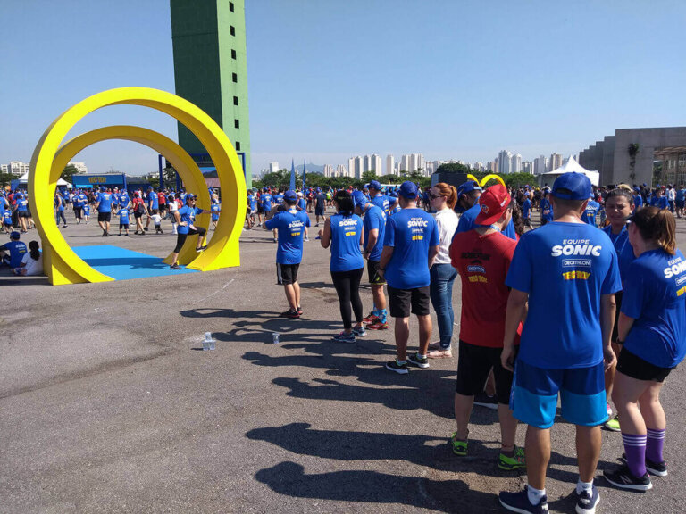 Espaço 'instagramável na Corrida do Sonic 5K