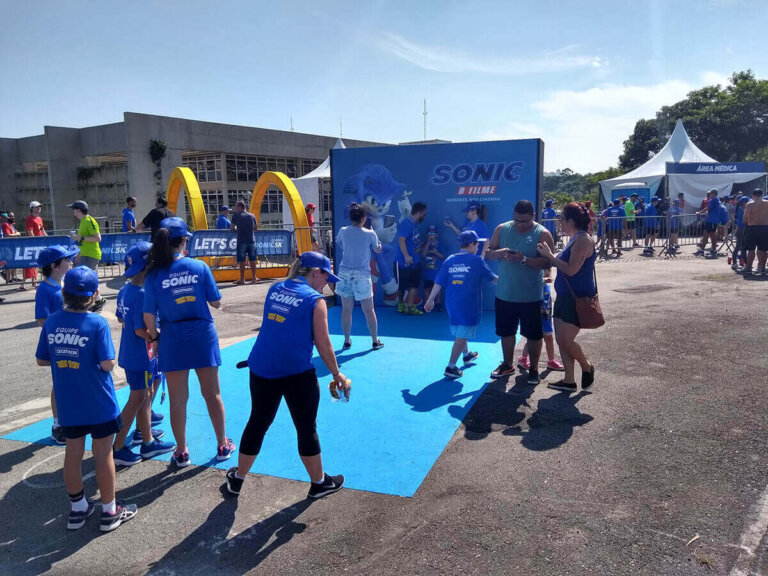 Espaço para foto (e sombra) na Corrida Sonic 5K em SP