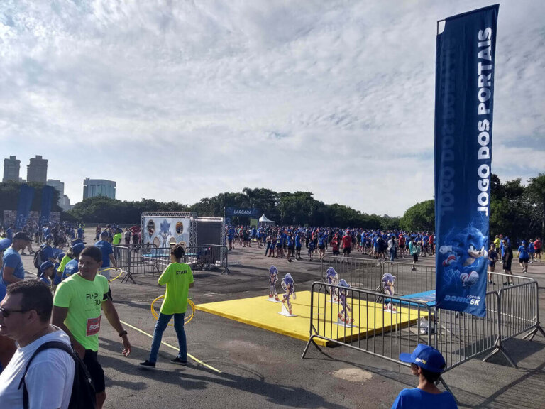 Jogo dos Portais na Corrida do Sonic 5K em São Paulo