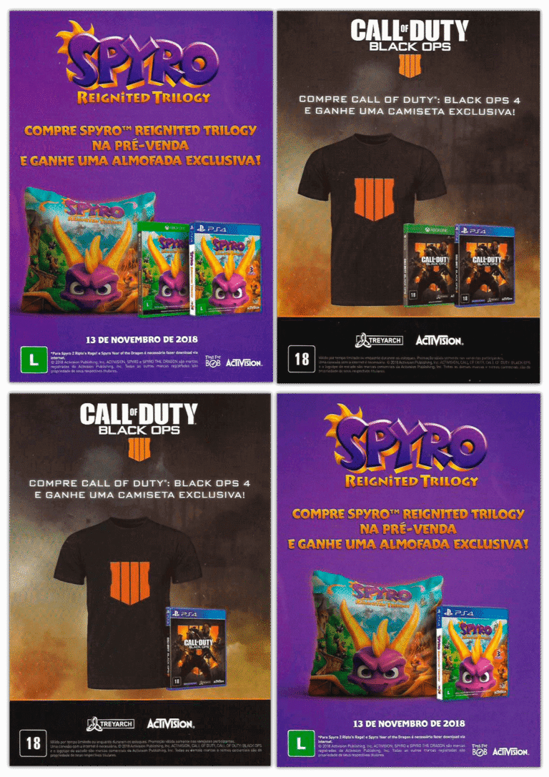 Panfleto Activision (Spyro Reignited Trilogy e Call of Duty Black Ops 4) - BGS 2018