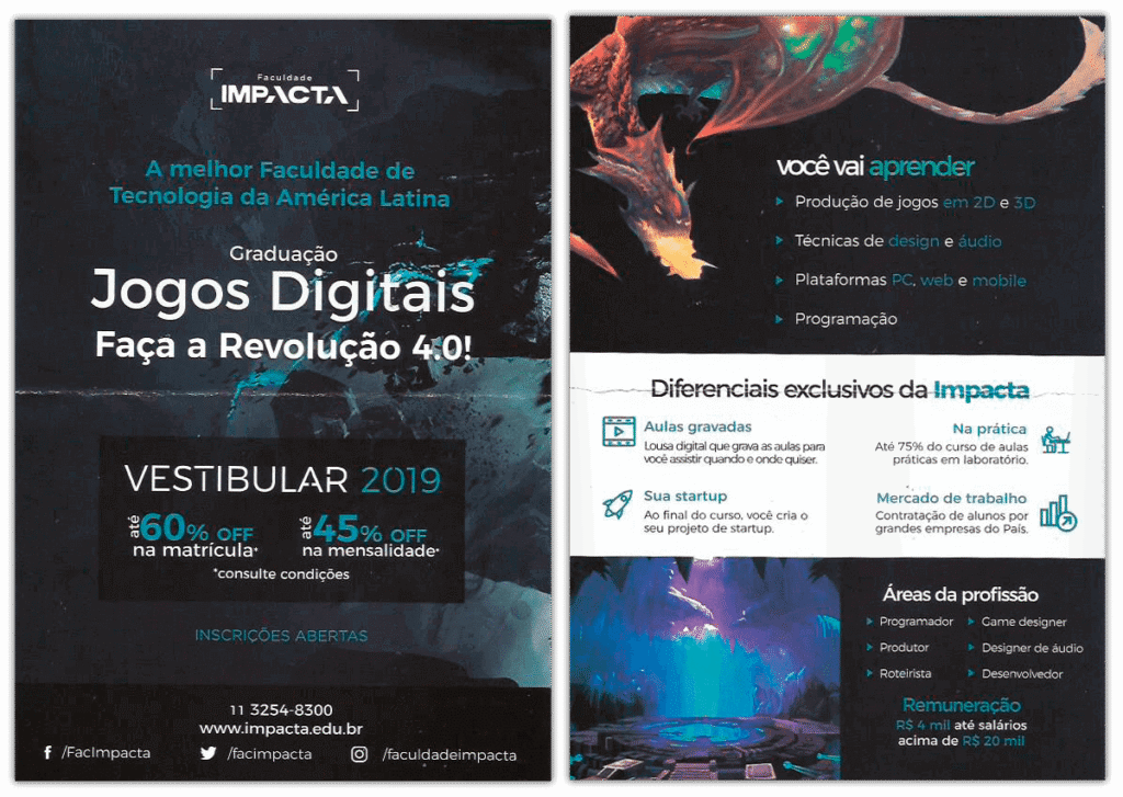 Panfleto Faculdade Impacta - BGS 2018