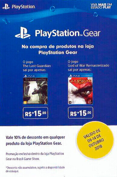 Panfleto PlayStation Gear - BGS 2018
