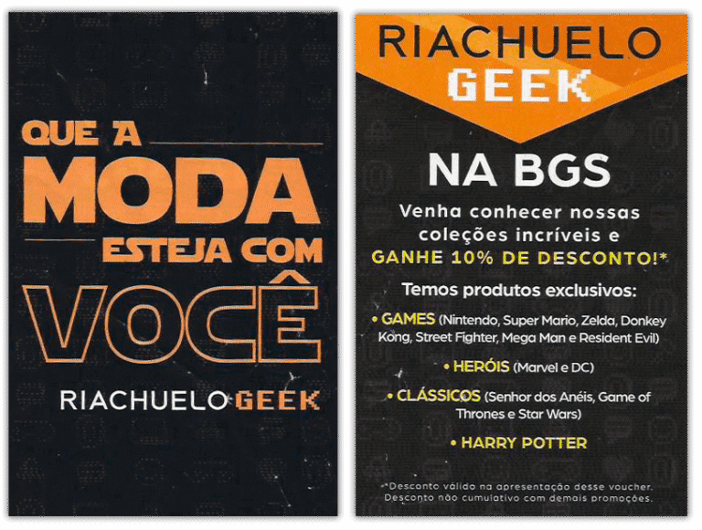 Panfleto Riachuelo Geek - BGS 2018