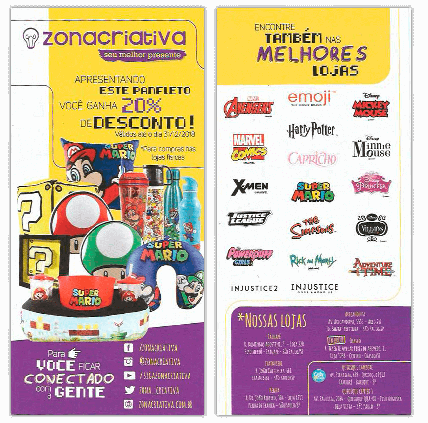 Panfleto Zona Criativa - BGS 2018