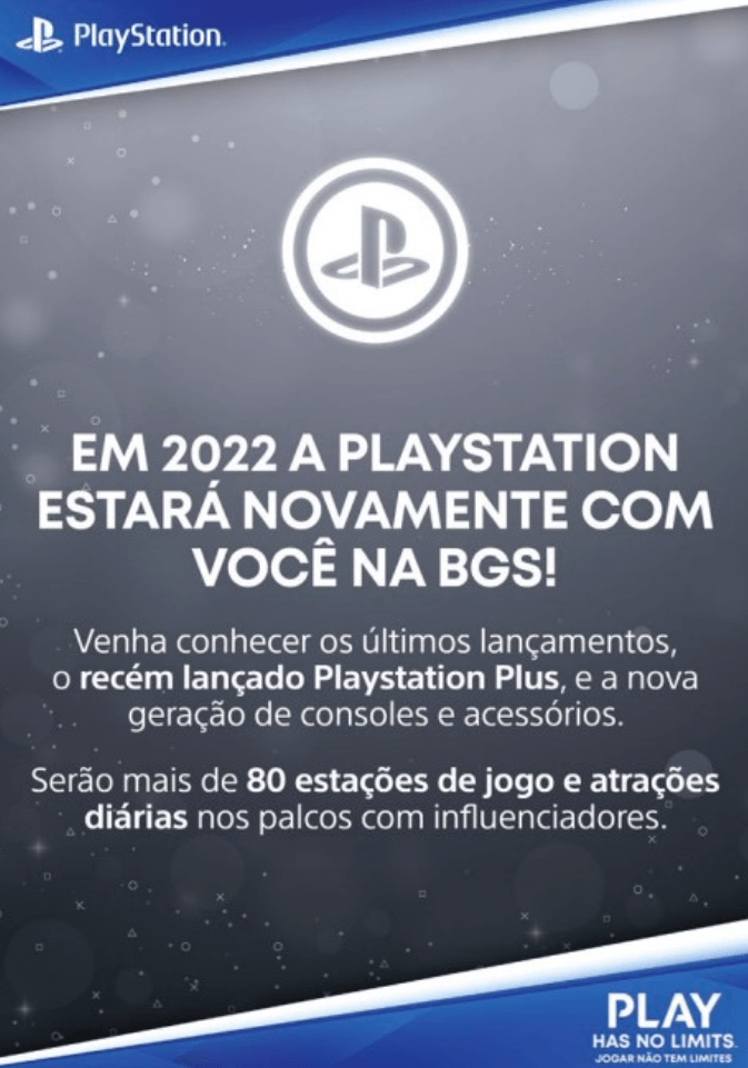 Propaganda PlayStation - Guia BGS 2022