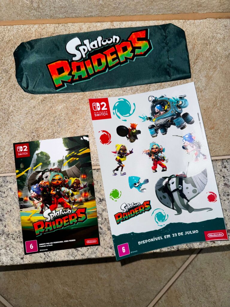Material promocional Splatoon Raiders @switchfansbr