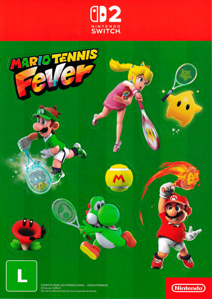 Cartela de Adesivos Mario Tennis Fever - 2026