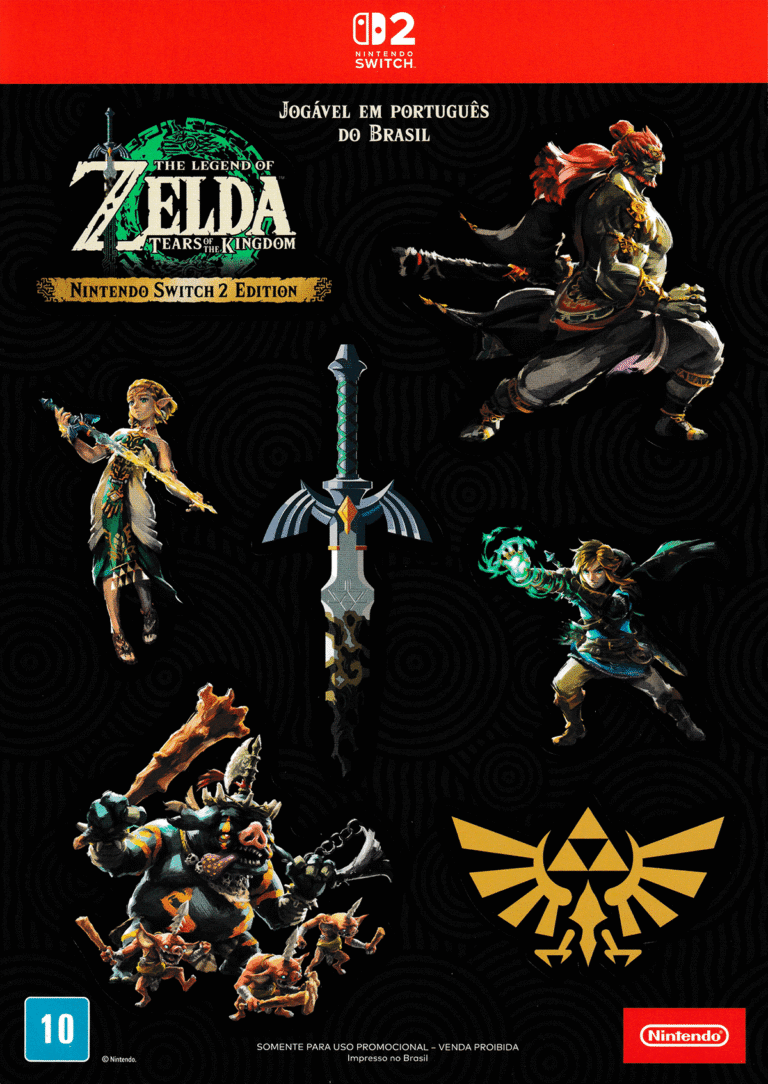 Cartela de Adesivos The Legend of Zelda Tears of the Kingdom (Nintendo Switch 2 Edition) - 2025